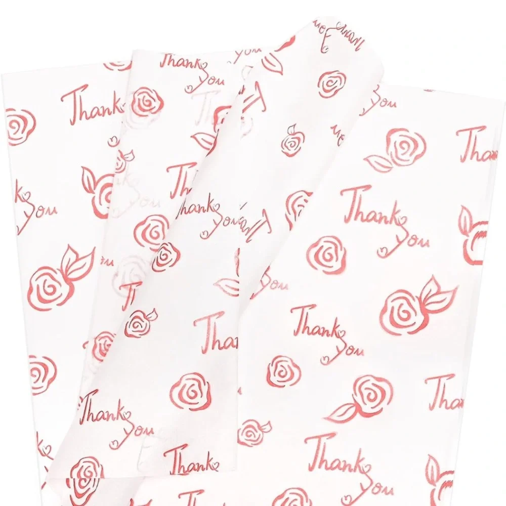 50 Sheets Thank You Tissue Paper 20 x 28 Rose Pink Tissue Paper